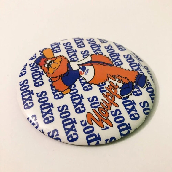Vintage 1980 Expos Mascot Youppi Baseball Pin Back Button - Picture 13 of 13